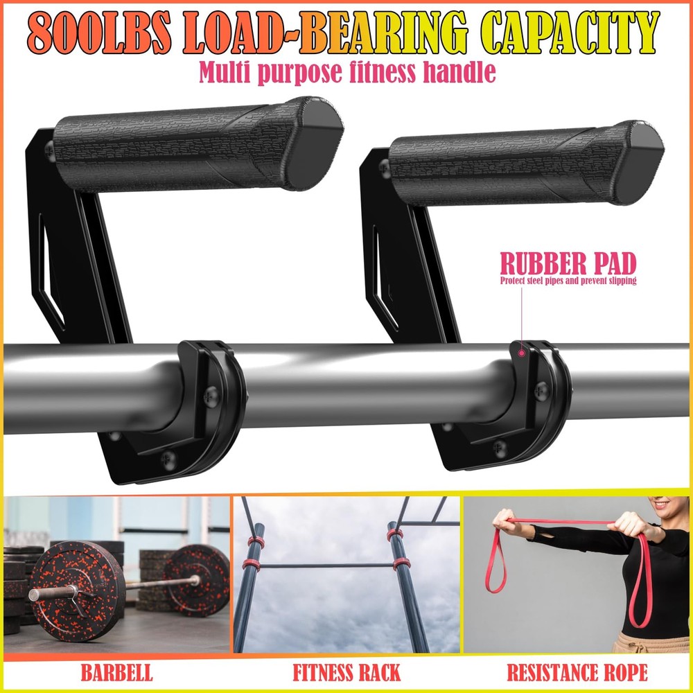 Neutral Grip Handles for Pull Up Bar, Pull Up Handles with Ergonomic Portable...