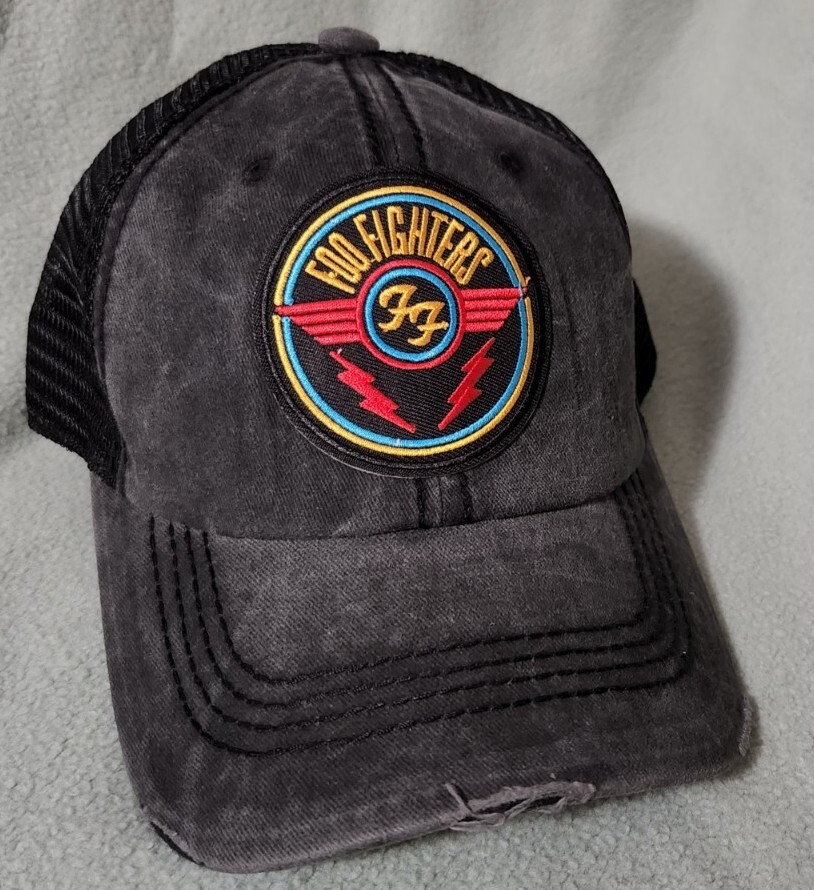 Foo Fighters Distressed Black Mesh Vintaged Trucker FOO FIGHTERS Hat