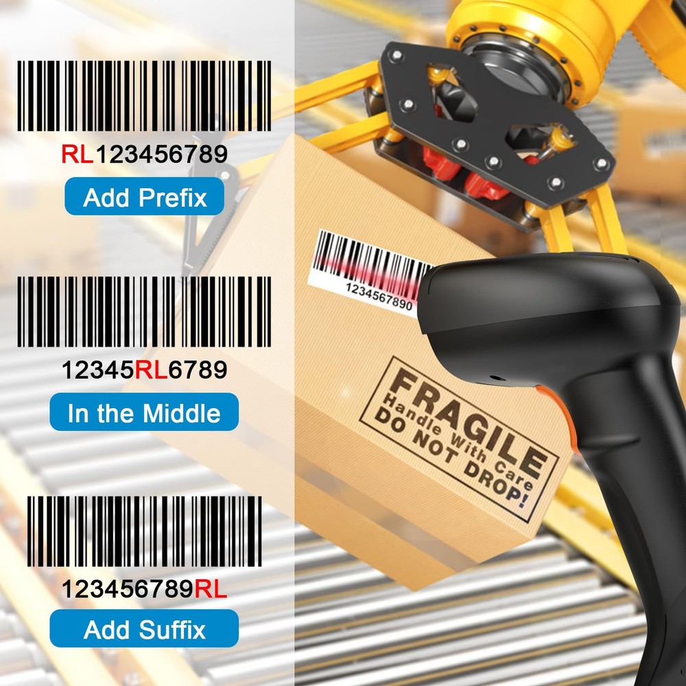 Symcode USB 1D Barcode Scanner with Stand Handheld Wired Laser Bar Code Reader