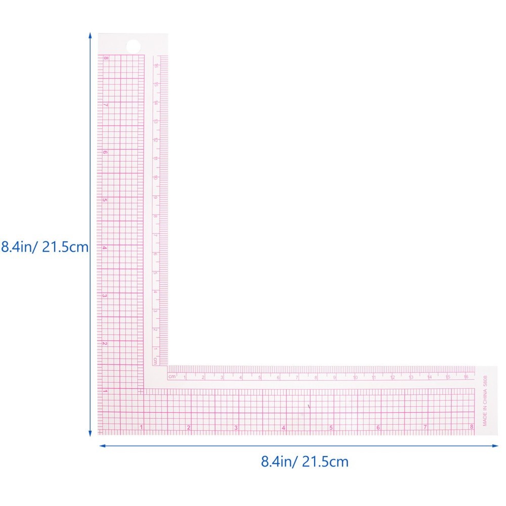 2Pcs Sewing Ruler Square Curve Ruler for Tailor and Quilting Tools