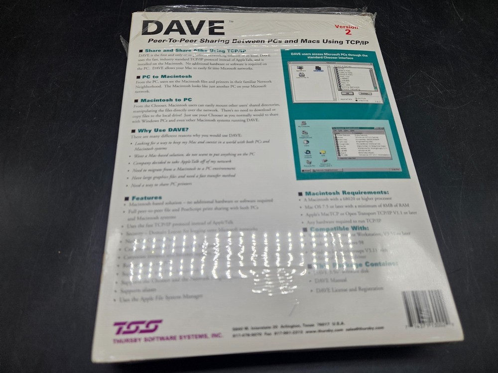 DAVE 2.0 Peer to Peer Between Mac OS Vintage Software