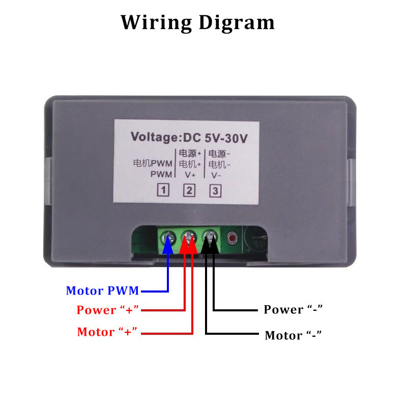 PWM DC 5-30V 5A Brushless Motor Fan Speed Controller Switch Digital Display
