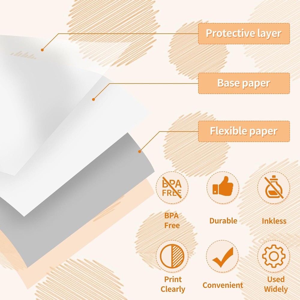 Transparent Self-Adhesive Thermal Sticker Paper for Phomemo Label Printer Lot