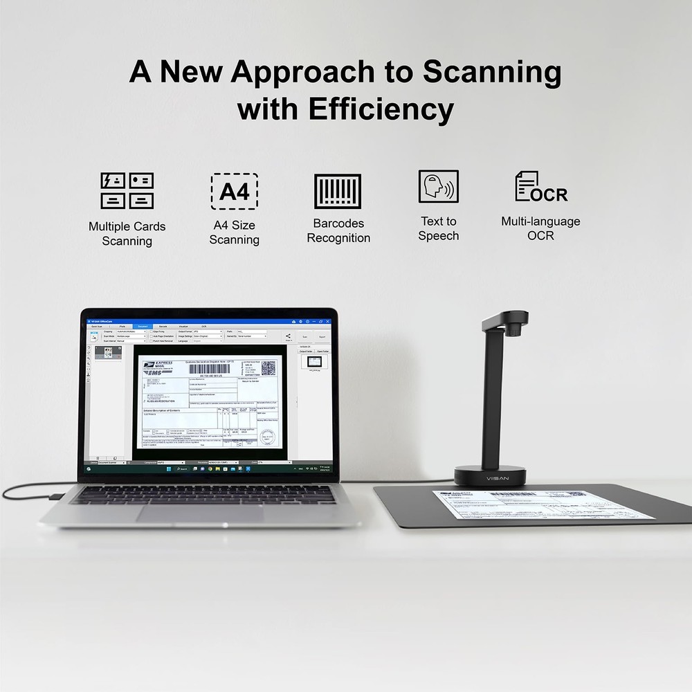 A8401 Document Scanner Camera: 16MP Output, Portable USB Camera for Laptop/De...