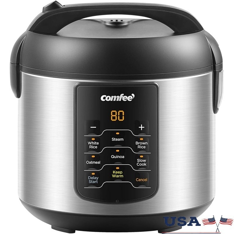 Multifunctional 8 Cup Electric Rice Cooker W/ Digital Display & 6 Programs New