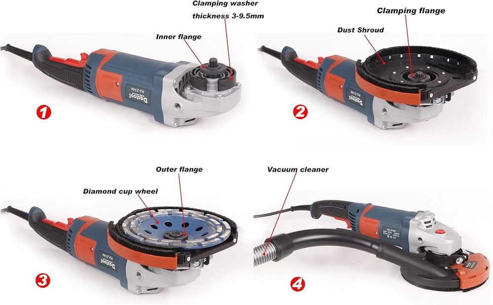 Dastool Expert Surface Grinding Dust Shroud for Angle Grinder,Universal 7-Inch