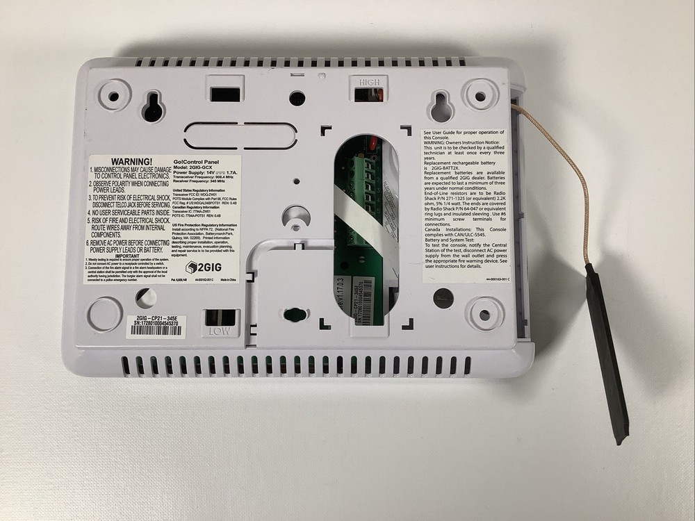 GO! CONTROL PANEL Model 2GIG-GCX Home Security - UNTESTED - AS IS -