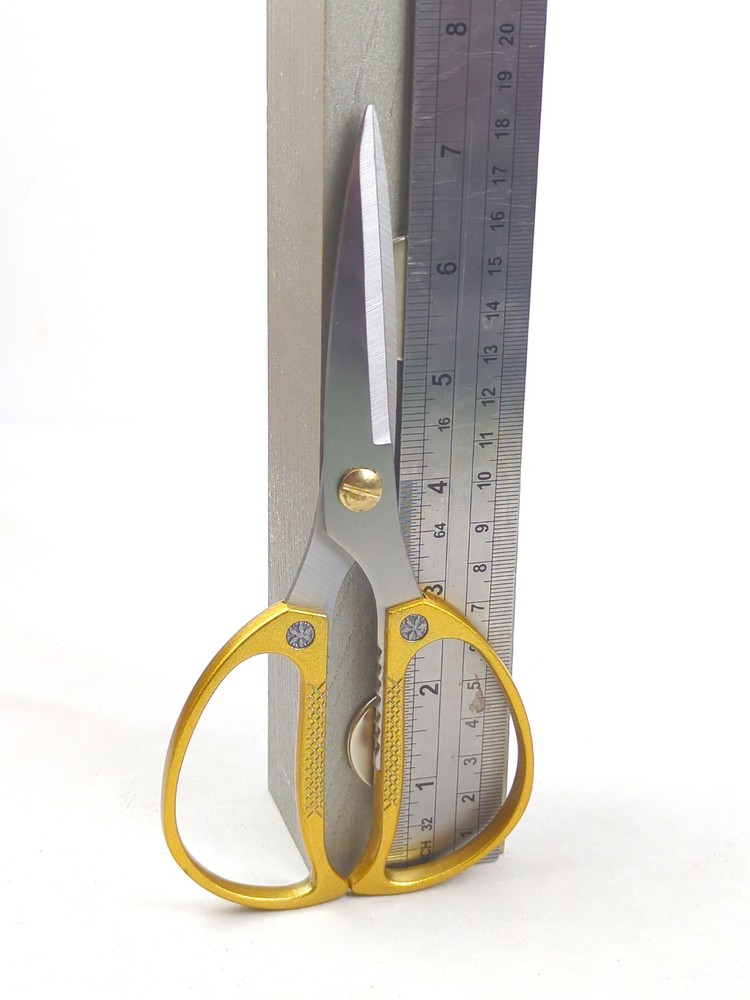 Multi-Function KITCHEN SCISSORS/SHEARS, Slim Profile, Stainless, GOLD Handle