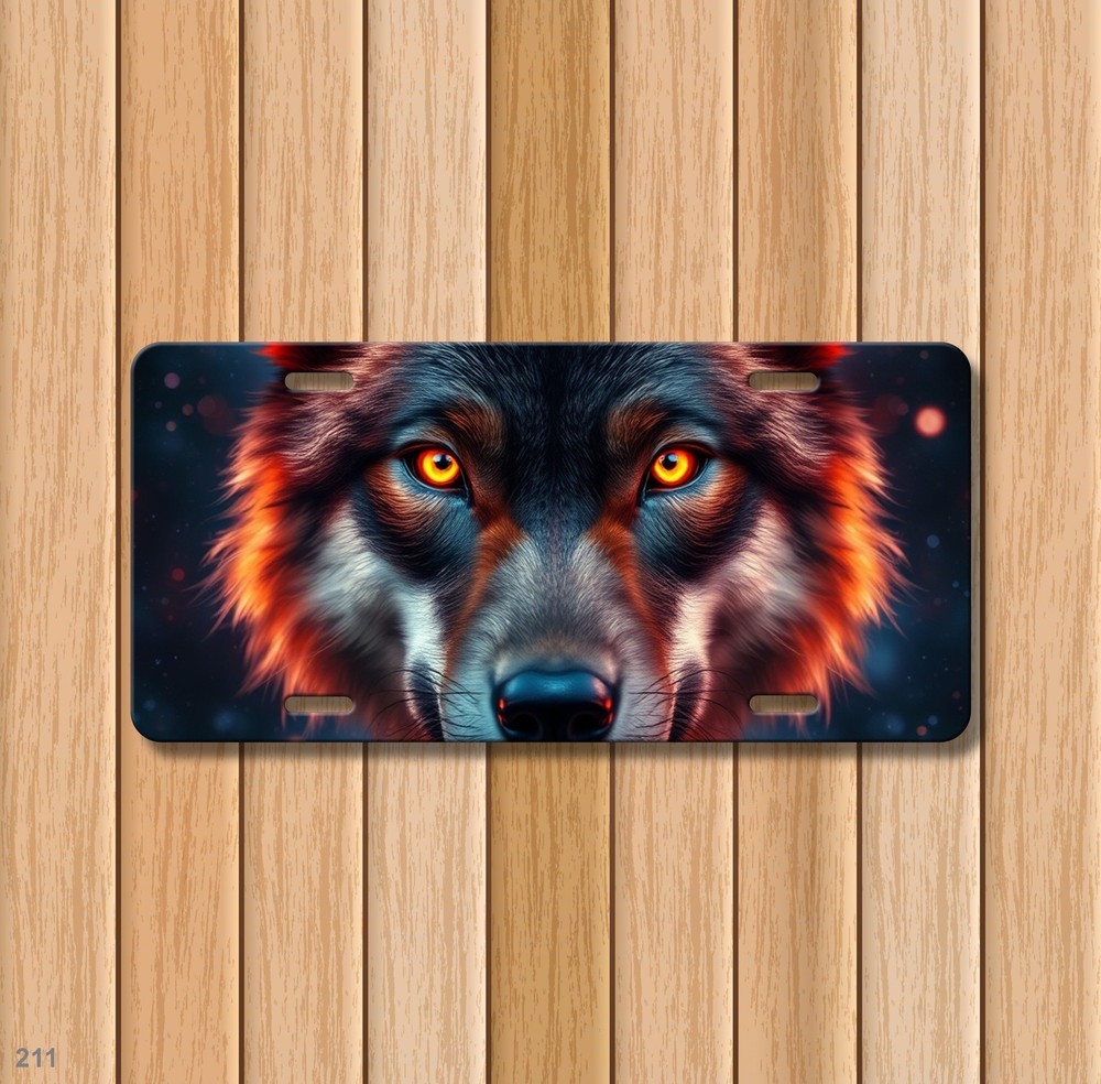 Realistic Wolf License Plate Customizable Front Plate Anniversary Gift