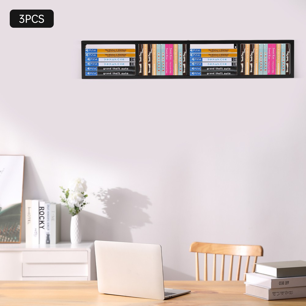 3-Stand Metal CD Wall Mount Rack - Space-Saving Media Organizer