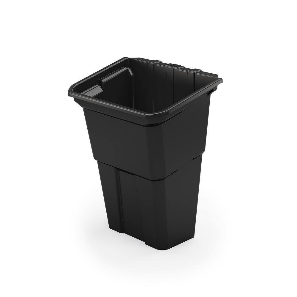 8 Gal. Plastic Utility Bin Service Cart Black (2-Pack)
