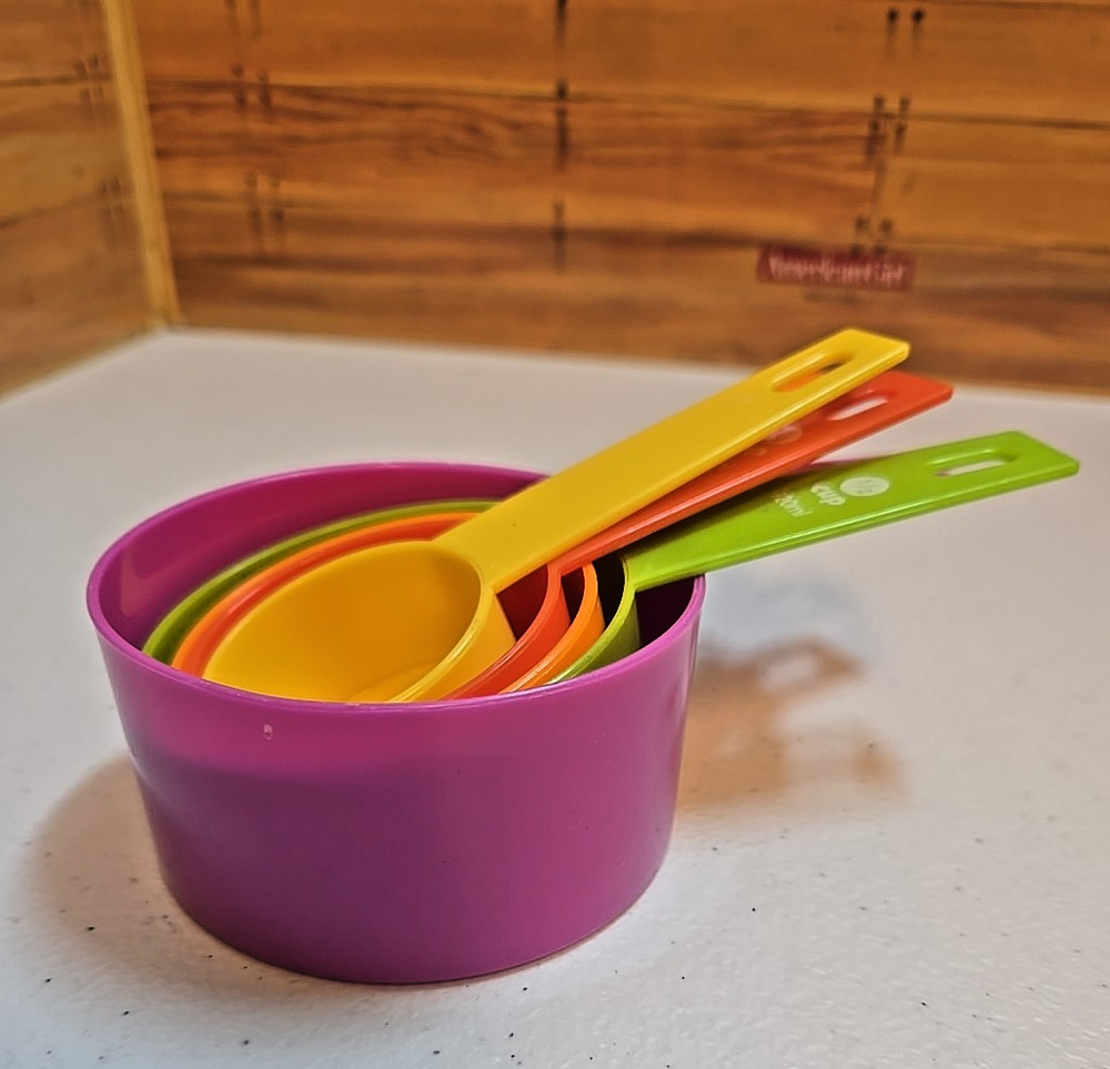Five Piece Multi Color Plastic Measuring Cups