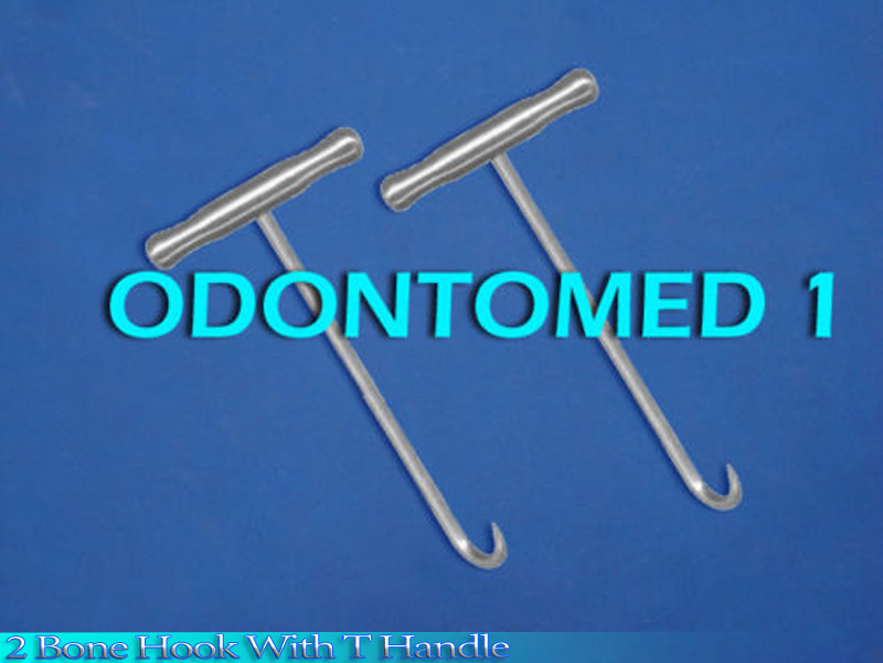 2 Bone Hook With T handle 8" Orthopedic Instruments new