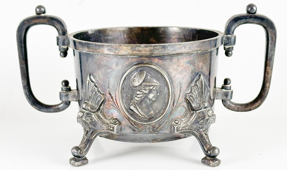 Antique Reed Barton Roman Figure Caudle Cup *Error* Silverplate Sugar