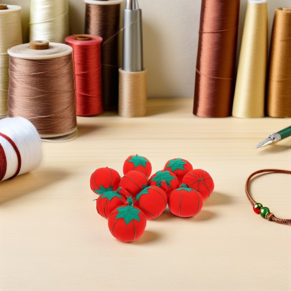 12 Pcs Simulated Tomato Sewing Kit Compact Needle Cushion Delicate