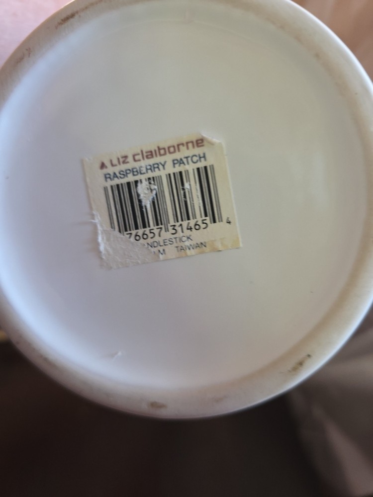 Liz Claiborne Raspberry Patch Ceramic Candlestick Votive Holder