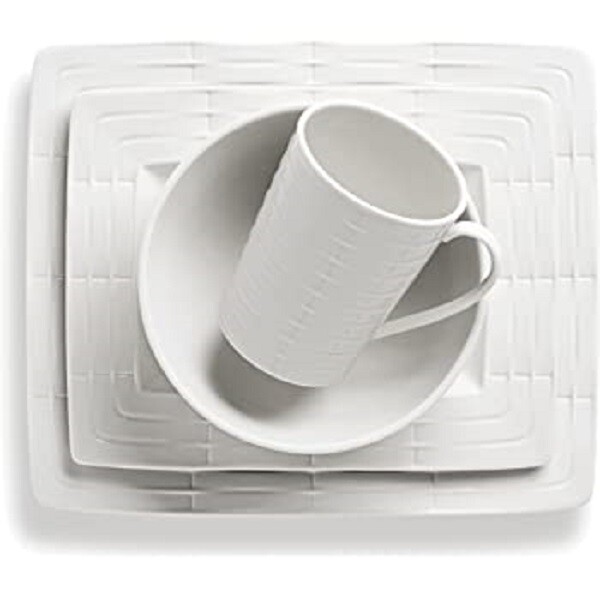 LENOX 365 SCULPTURE RECTANGULAR 4pc WHITE BNIB RARE $100