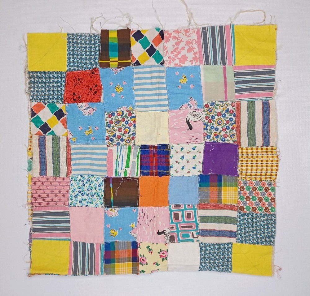 16" X 33" Patchwork Quilt Pillow Vintage Work In Progress
