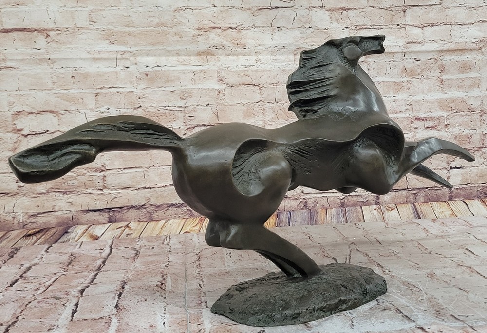 Massive Signed Original Artwork Horse Stallion Abstract Modern Bronze Artwork