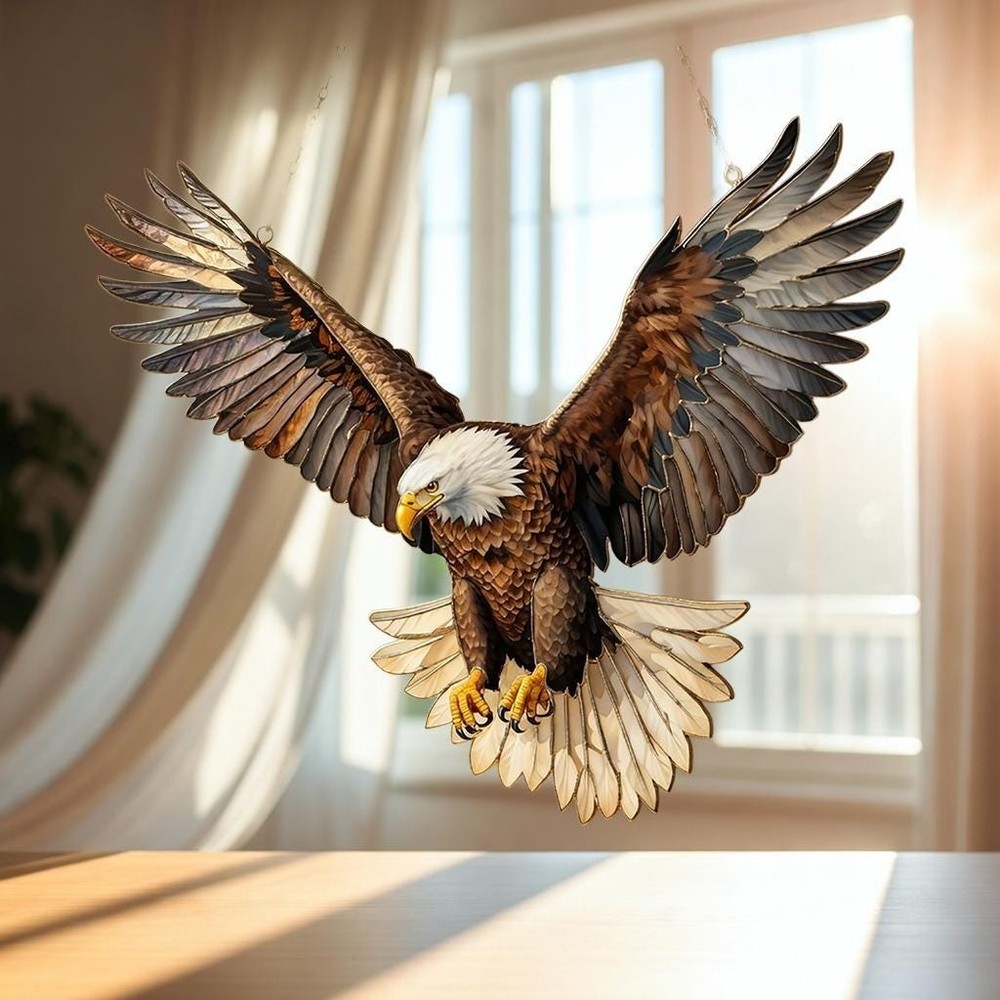 Bald Eagle Window Suncatcher: Acrylic Wildlife Decoration