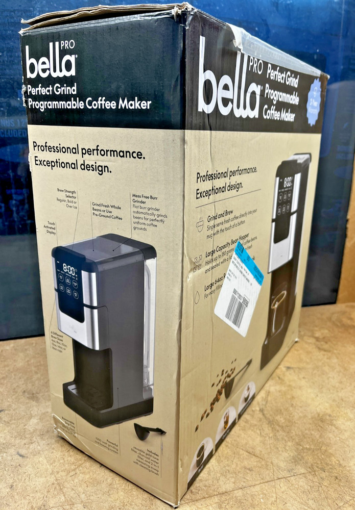 bella PRO Programmable Single-Serve Coffee Maker with Integrated Burr Grinder