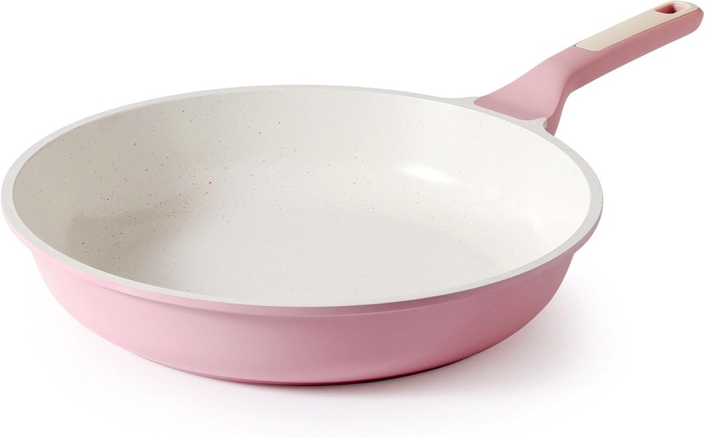 Pink Non Toxic Ceramic Frying Pan 9.5"
