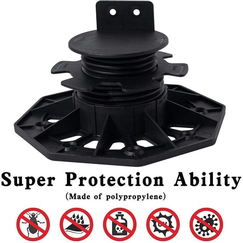 Easy Install Adjustable Plastic Wood Floor Support Outdoor Applications New