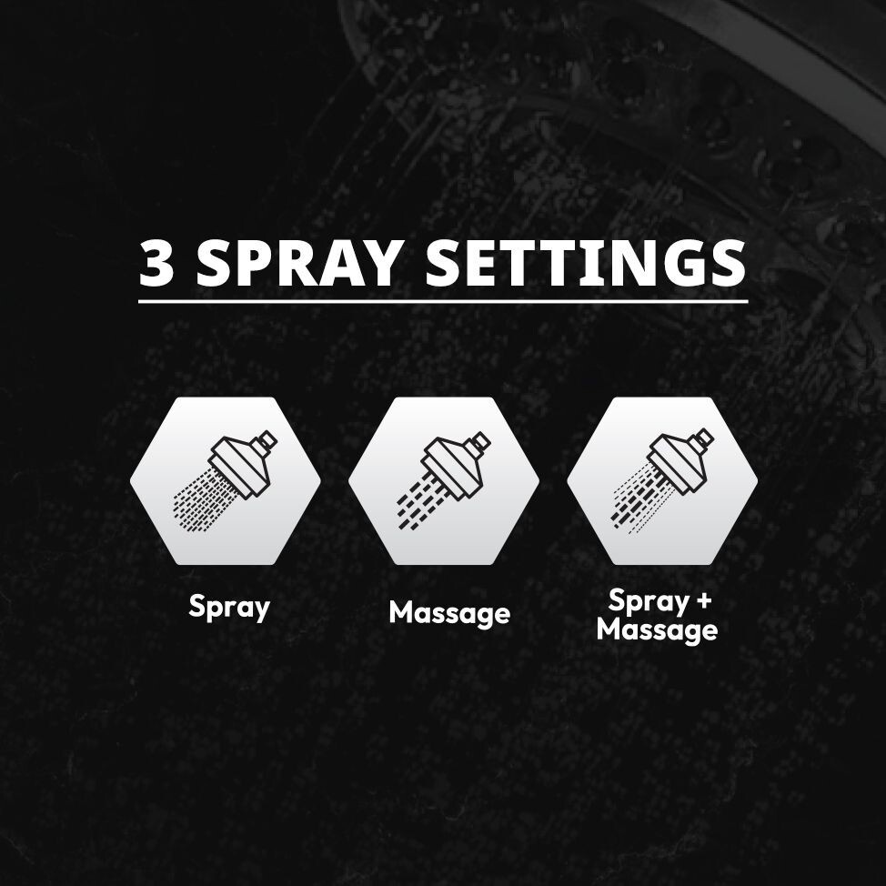 Thrifco 4809001 3 Pattern Multi-Function Massage Shower Head � Chrome