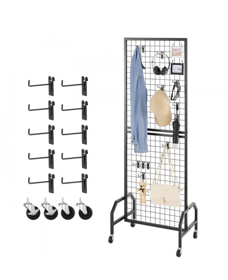 VEVOR 1.9x5.4FT Grid Wall Panel Wire Gridwall Display Rack