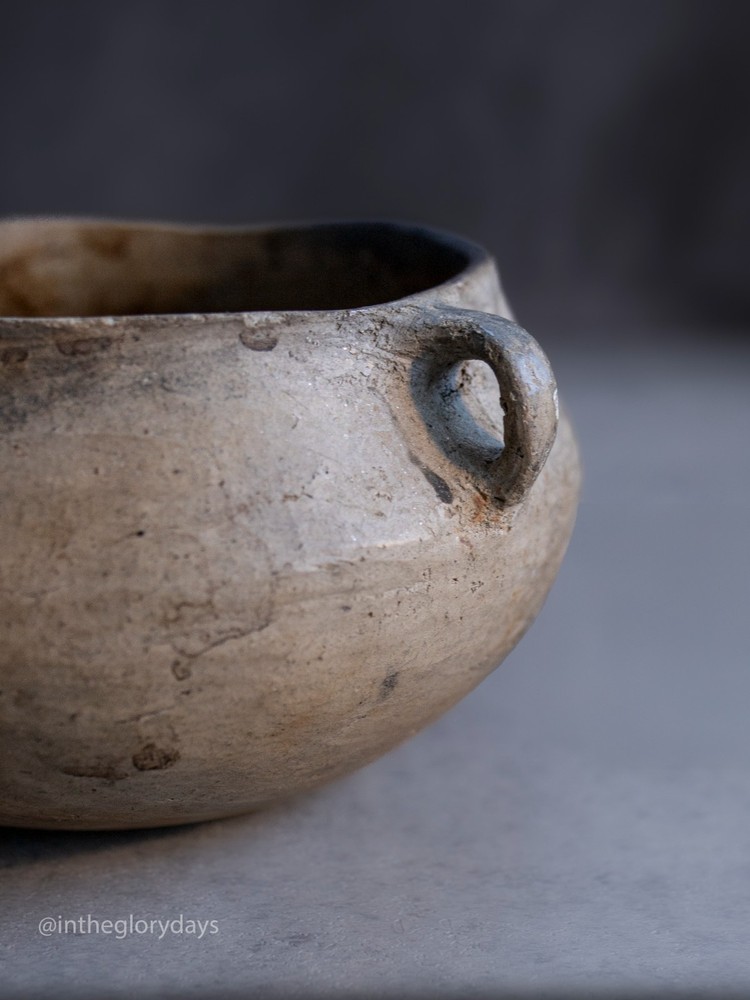Hand Built Primitive Revival Pottery Bowl Earthenware Rustic Southwest Style