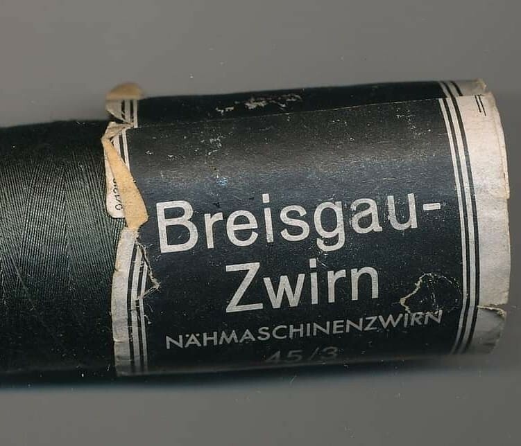 WW2 German uniform Feldgrau sewing thread reels in original box