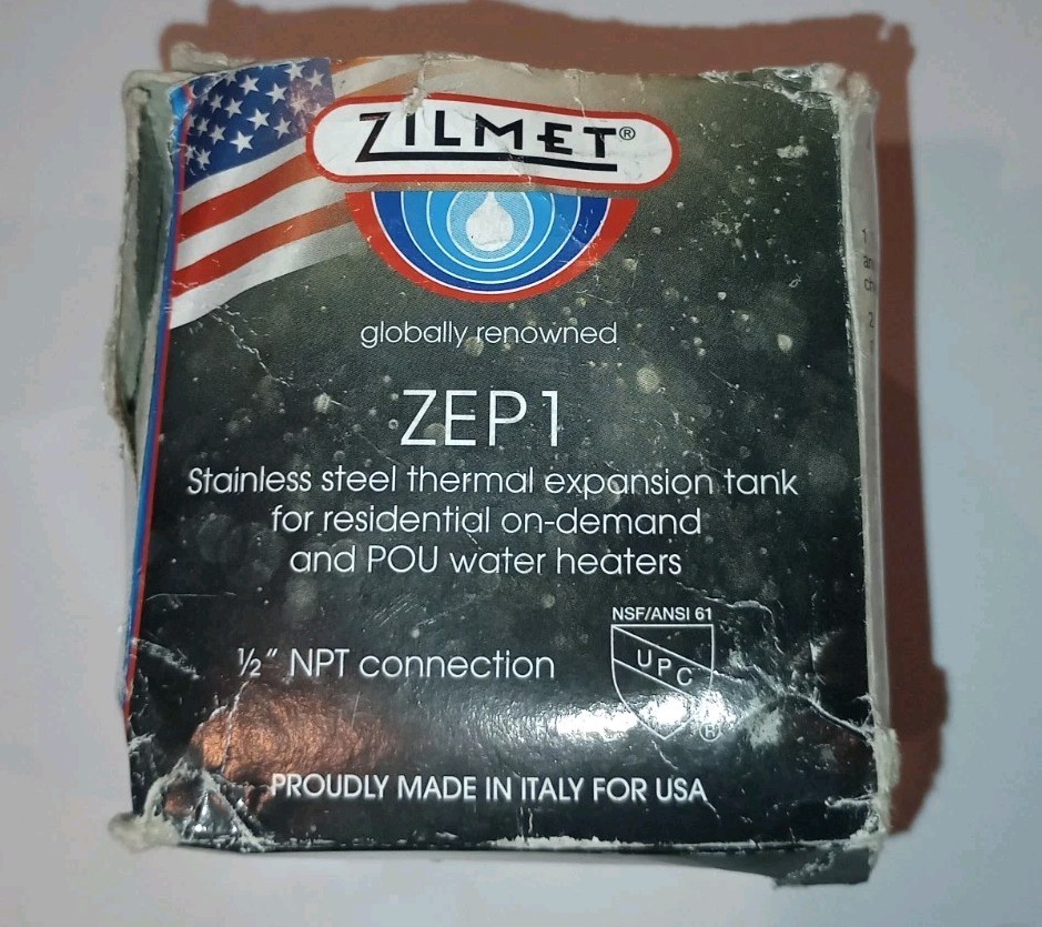 ZILMET ZEP1 - TANKLESS WATER HEATER EXPANSION TANK, 1/2" CONNECTION, NEW