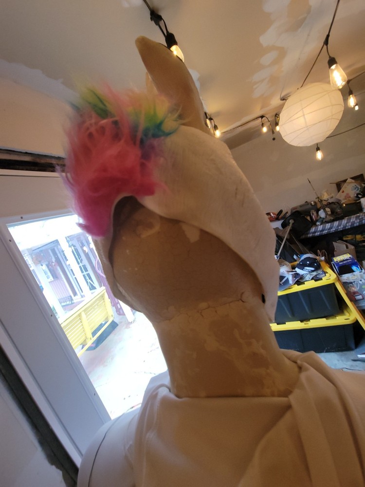 Unicorn Mask With Rainbow Hair