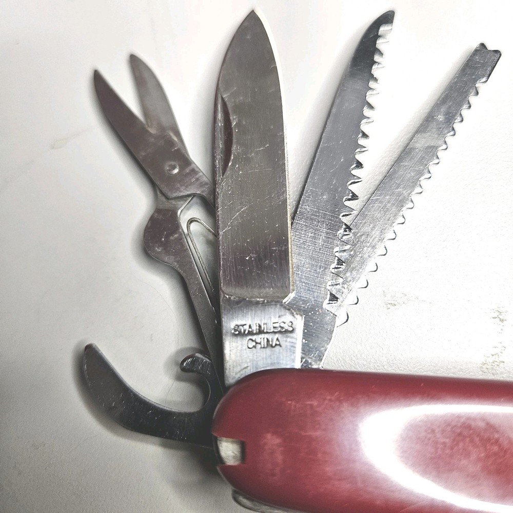 Multi Tool Pocket Knife Made In China Red Handles 11 Tools