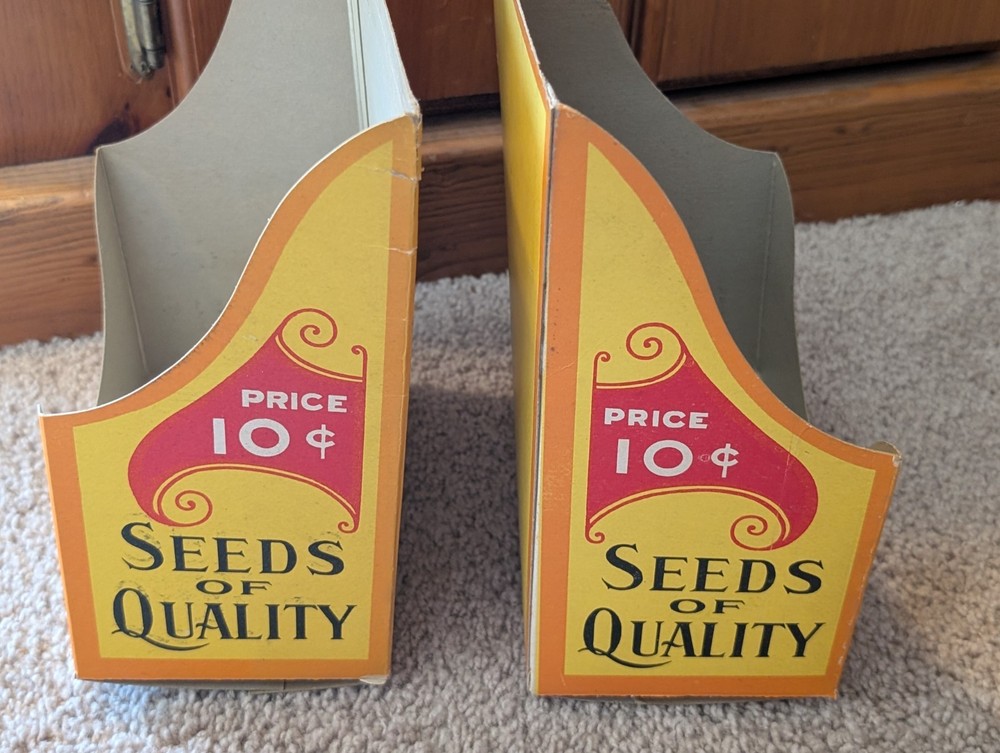 Antique W.D. Burt Dalton NY Seed Display Boxes w/ Packets 10¢ Store Set