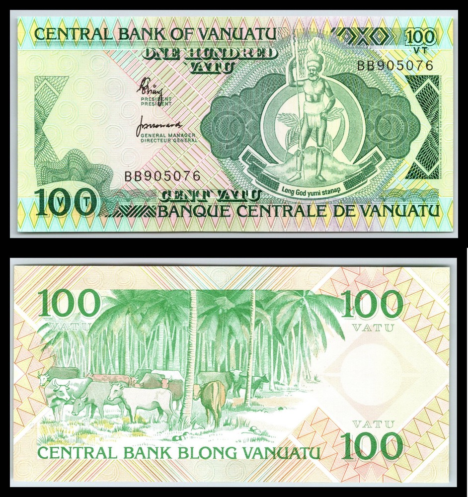 1982 Vanuatu 100 One Hundred Vatu PREFIX BB - UNC COMBINED POST