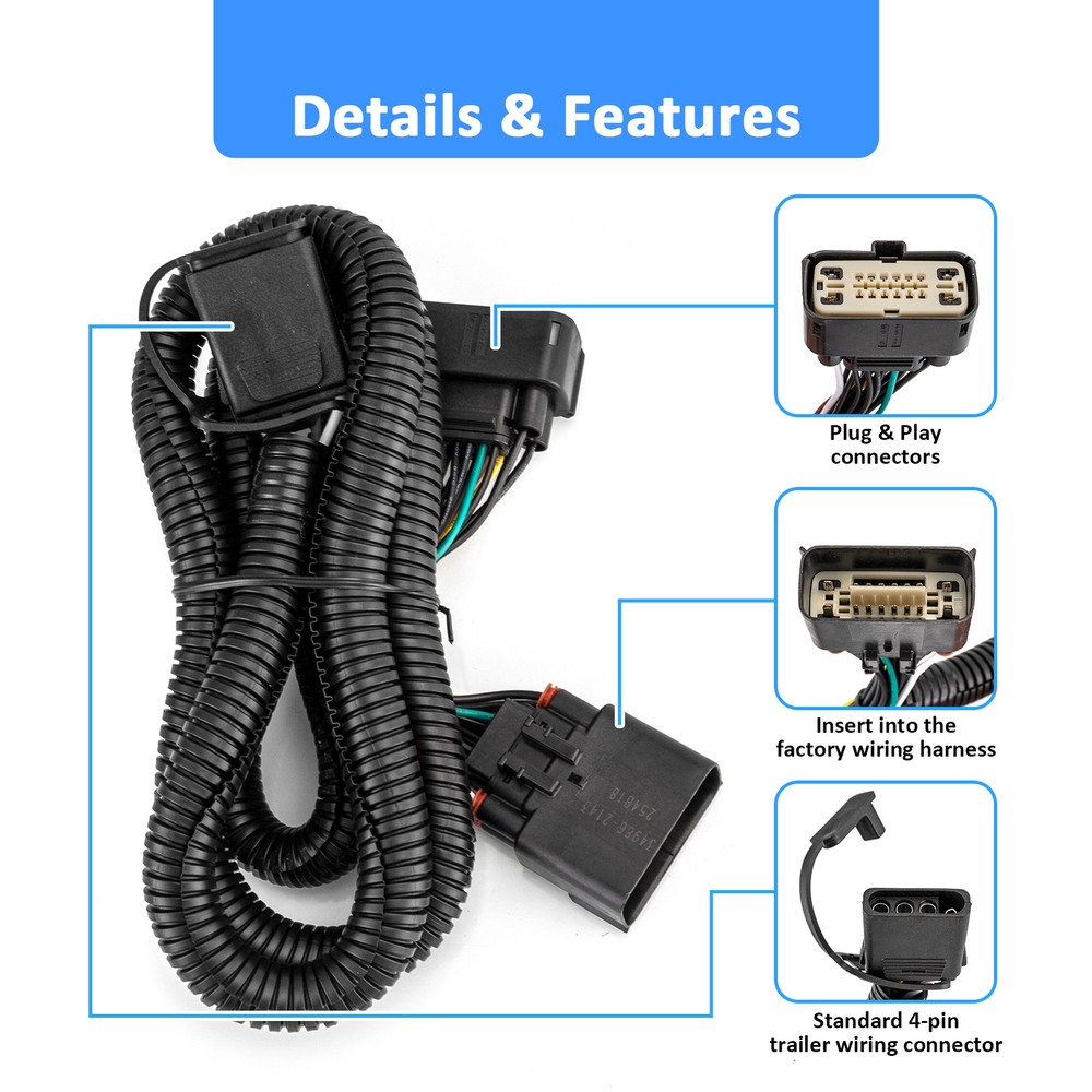 For 2011-2017 Ford Explorer - Trailer Tow Light Wiring Harness Connector