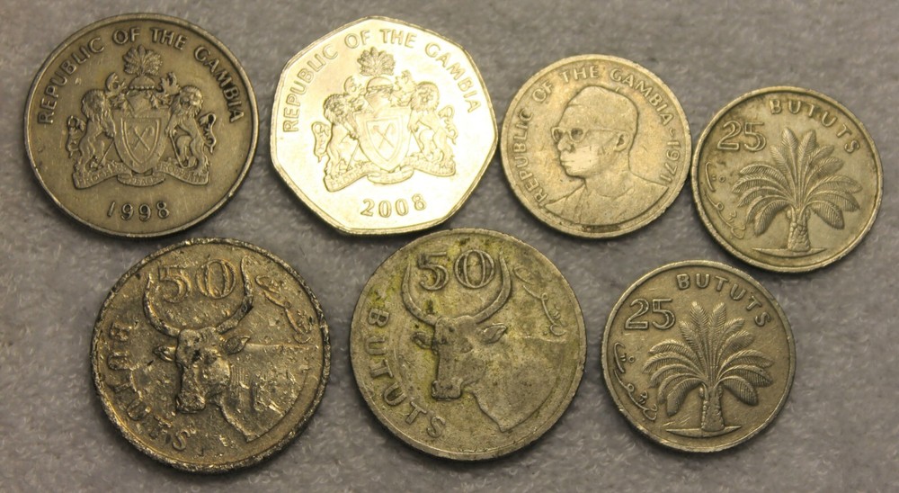 7 coins from Gambia