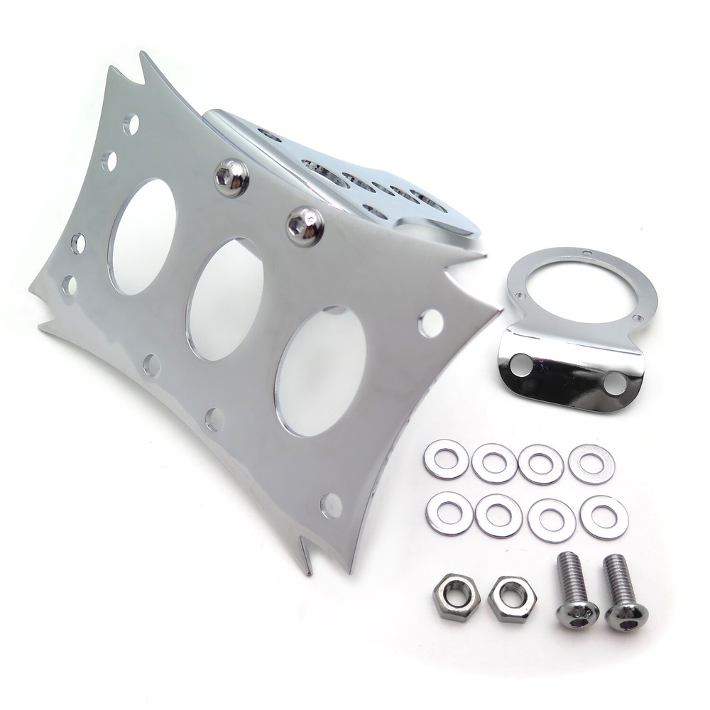 Chromed Horizontal Side Mount License Bracket For Harley Bobber Chopper Custom