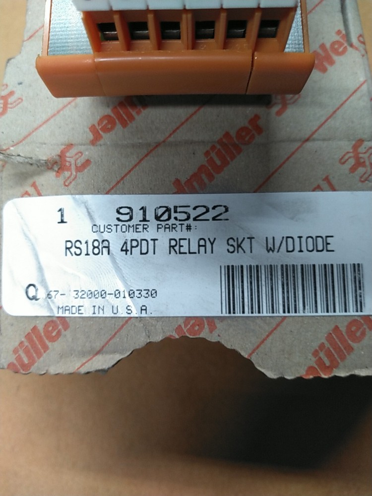 Weidmuller RS18A 4PDT Relay Socket with Diode