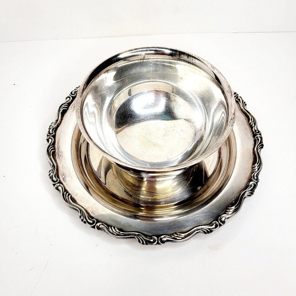 Vintage silver dip or sauce bowl