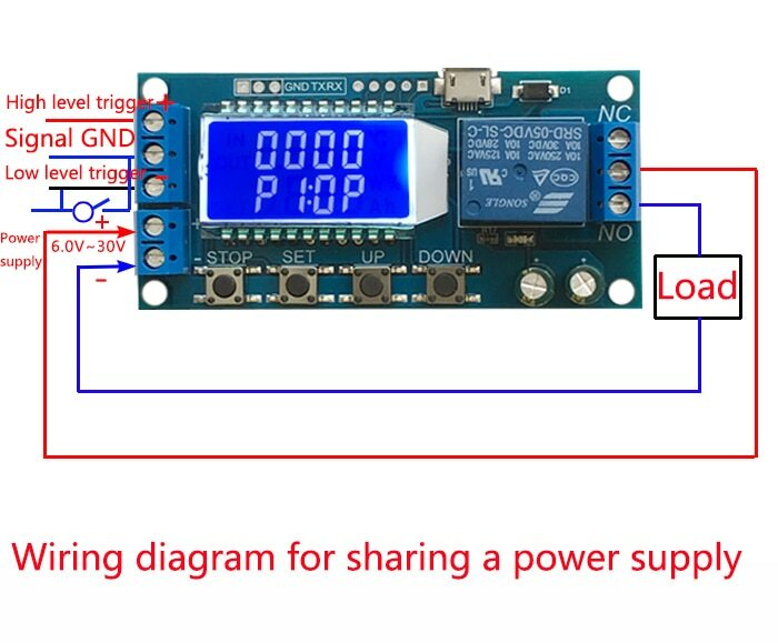 XY-LJ02 Time Delay Relay Module Control Timer Switch 6-30V Trigger Loop Timing