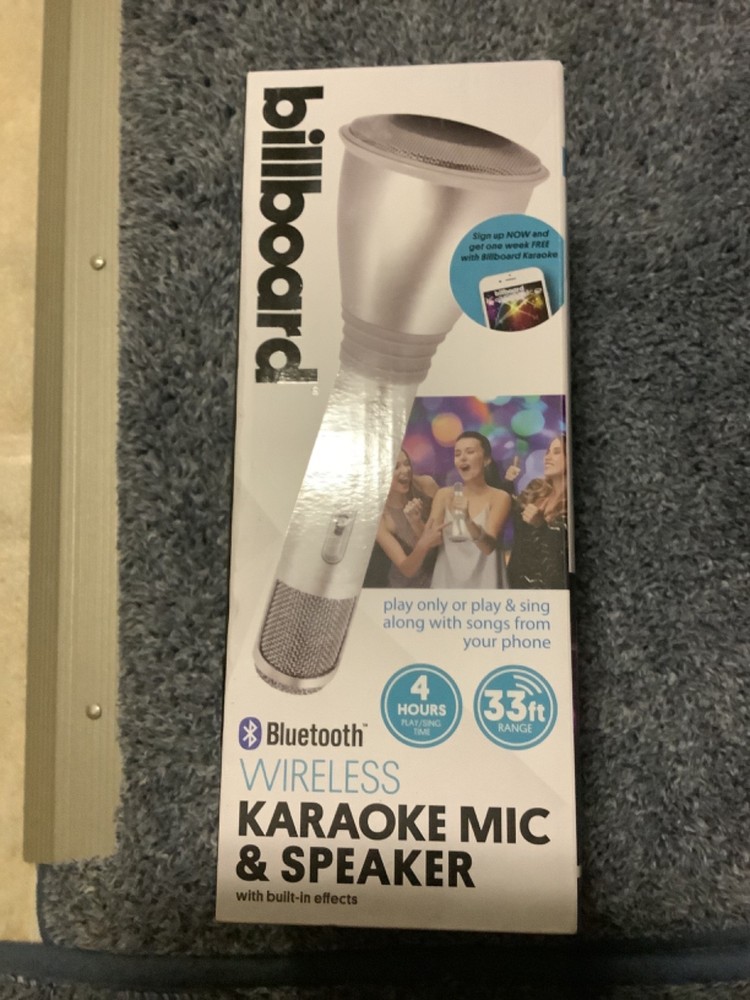 Billboard Bluetooth Wireless Karaoke Mic and Speaker! New in Box!