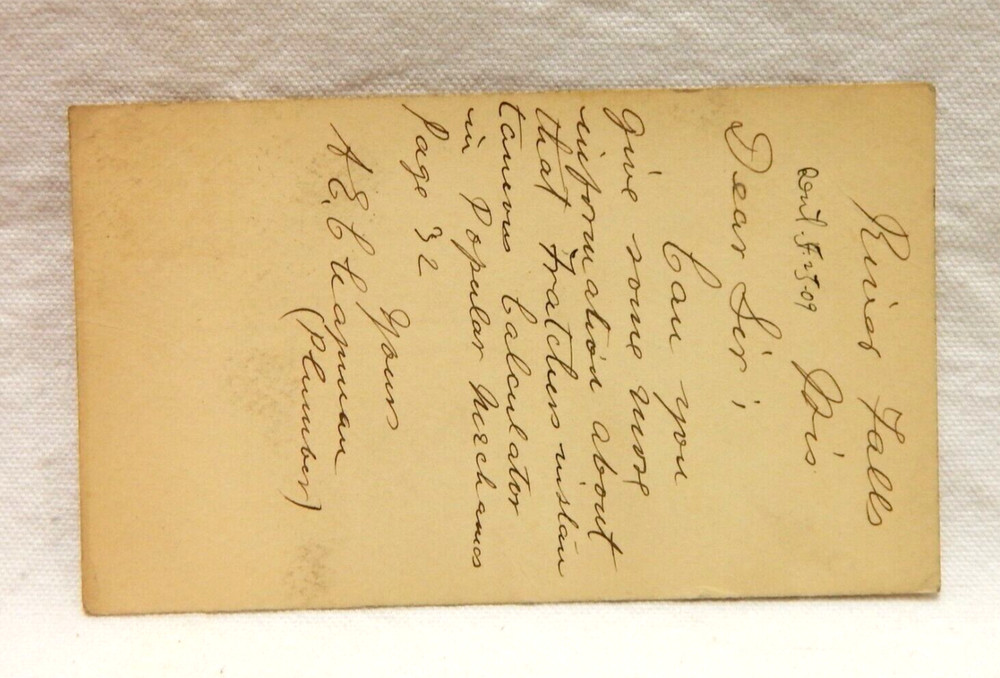 UX20 WILLIAM McKINLEY POSTAL CARD ONE CENT POSTMARKED 1909