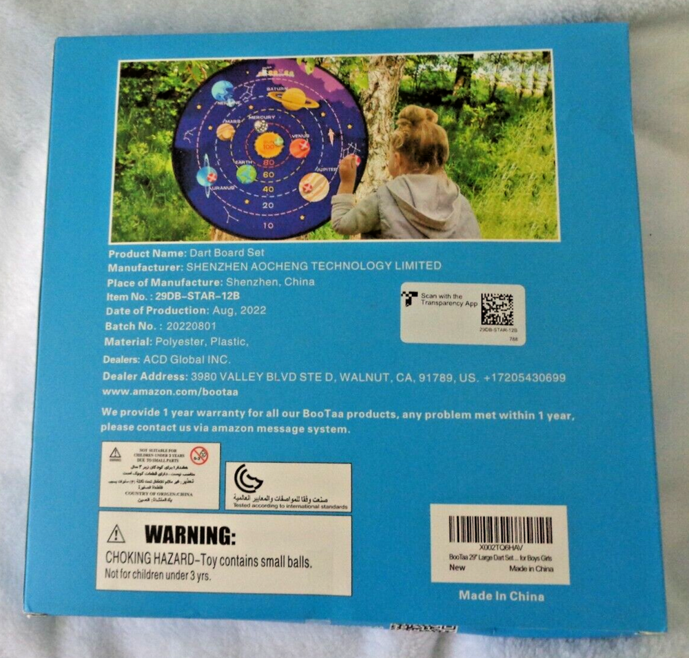 New BooTaa 29'' Kids Toys Dart Board Set.