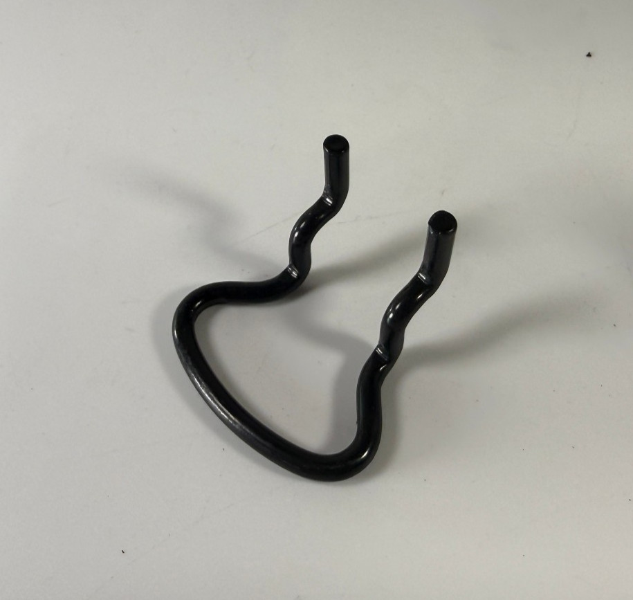 Black Pegboard Curved Hook Metal Multi-Purpose Tool Holder Small Compact