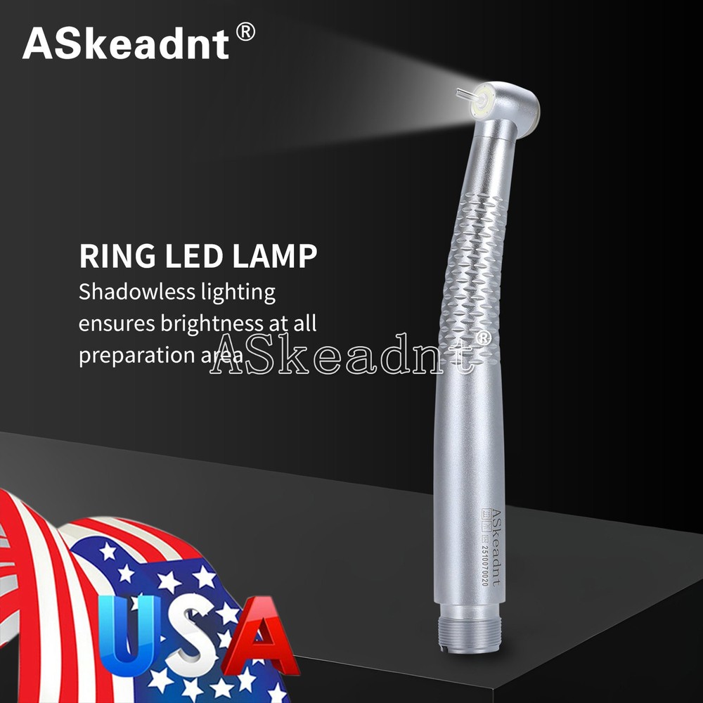 Fiber Optic LED E-generator Shadowless Ring Handpiece Ceramic Bearing 2Holes USA