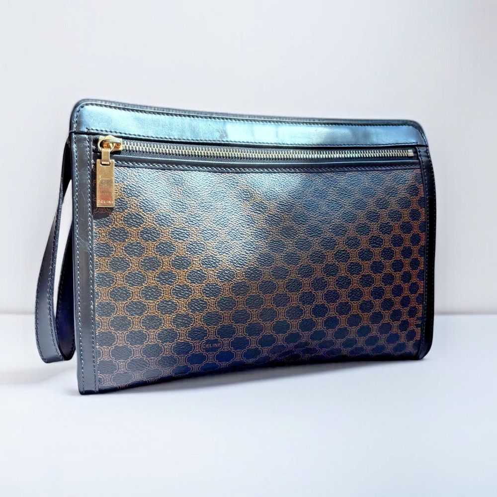 CELINE Clutch Bag Macadam Authentic