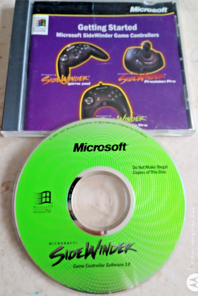 MICROSOFT SIDEWINDER PAD & PRO GETTING STARTED PC CD SOFTWARE 3.0 DISC