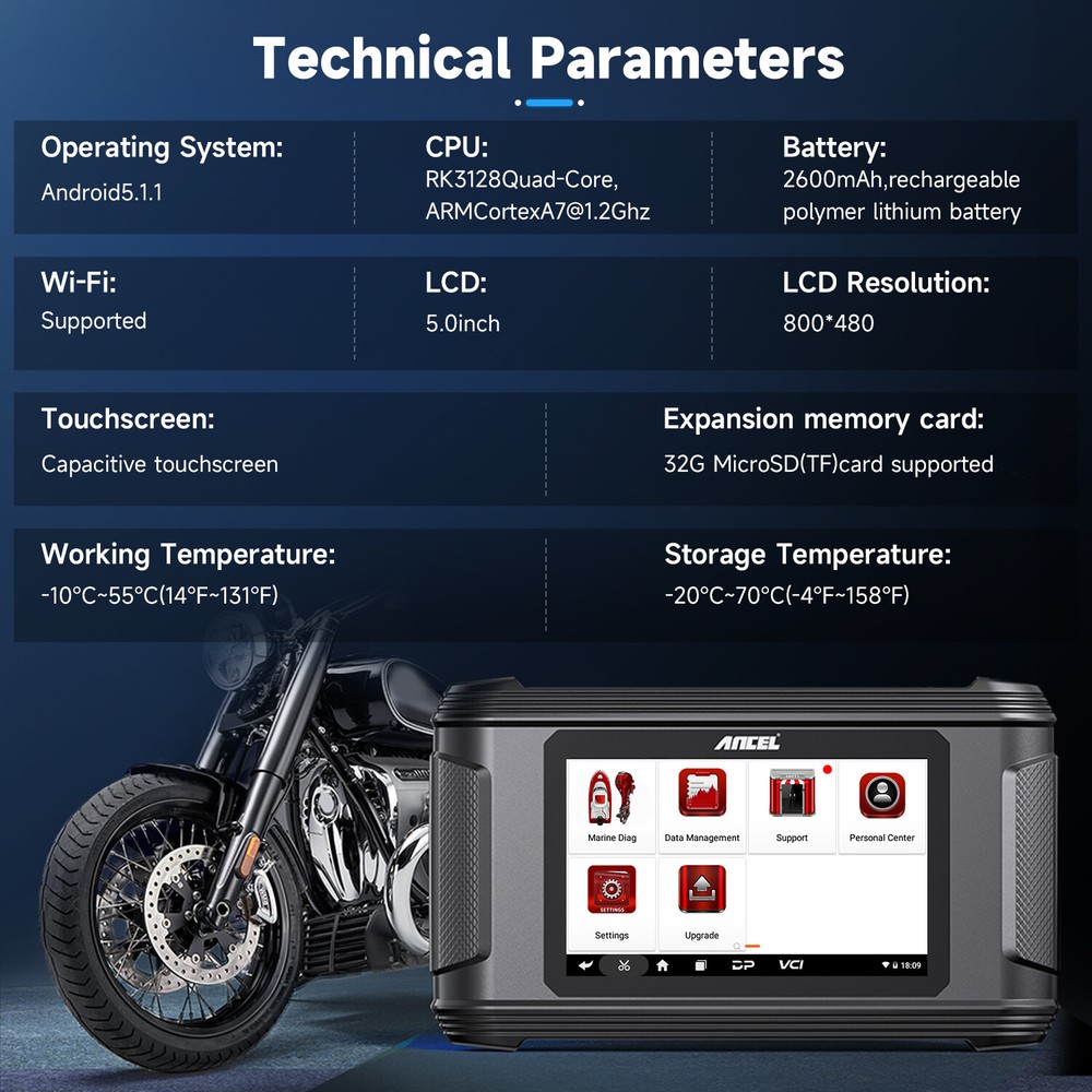 ANCEL MR500 Scanner Diagnostic Tool Read Codes For Yamaha Marine Outboard Engine